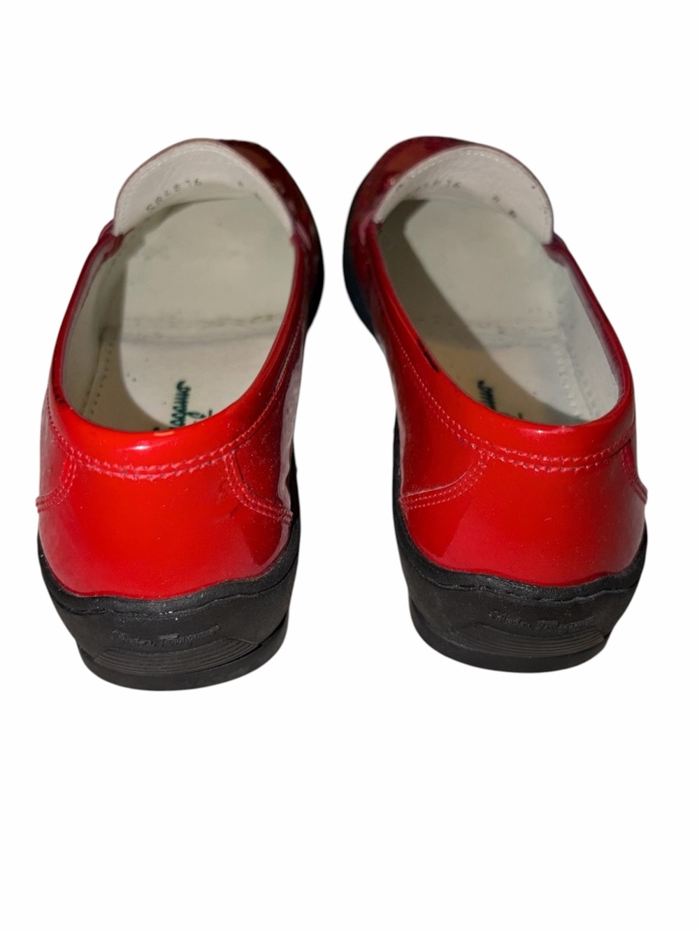 Vintage Salvatore Ferragamo Red Patent Leather Horsebit Loafers 8 B Made Italy - Picture 5 of 10